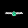 Colombian Emerald Solitaire Ring — 0.30ct Natural Emerald, 925 Sterling Silver