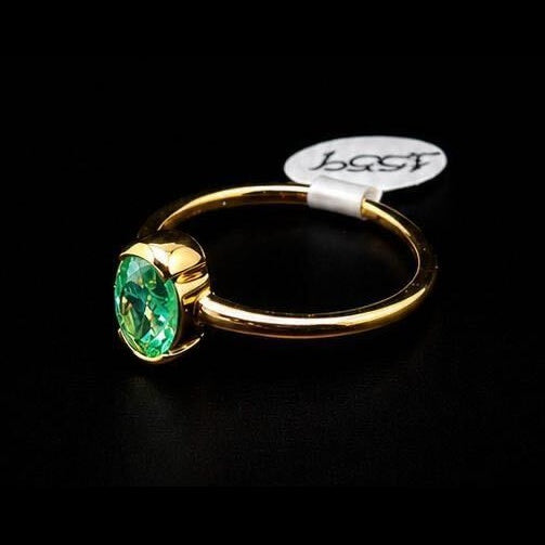 Colombian Muzo Emerald Solitaire Ring — 0.50ct Oval, 18K Yellow Gold