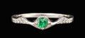 Colombian Emerald Solitaire Ring — 0.17ct, 925 Sterling Silver