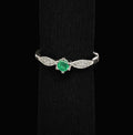 Colombian Emerald Solitaire Ring — 0.15ct, 925 Sterling Silver