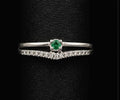Colombian Emerald Solitaire Ring — 0.05ct, 925 Sterling Silver