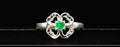 Colombian Emerald Clover Ring — 0.12ct, 925 Sterling Silver