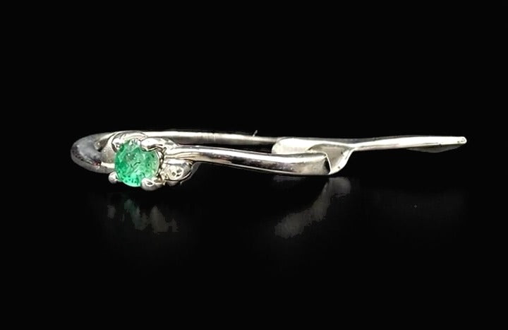 Colombian Emerald Solitaire Ring — 0.10ct, 925 Sterling Silver
