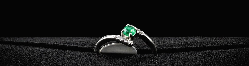 Colombian Emerald Solitaire Ring — 0.20ct, 925 Sterling Silver